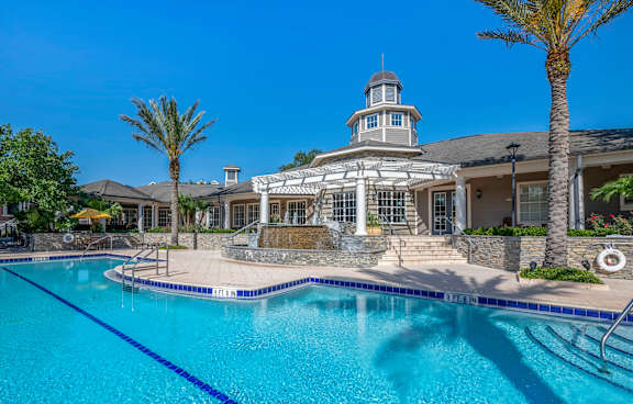 take a dip in the resort style pool