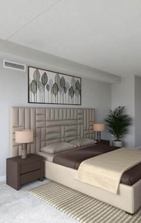 Apartment bedroom (virtually staged)  at Lenox Club, National Landing, VA