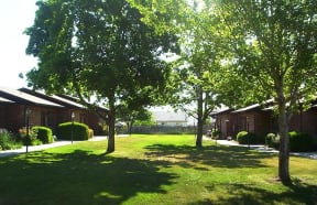 Area between the buildings