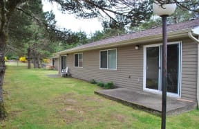 landscaping and rear of building