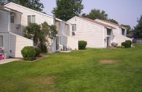 Lawn and building exteriors