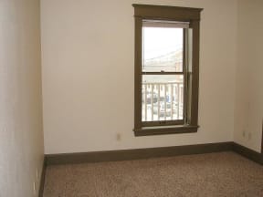 Room with window looking outside