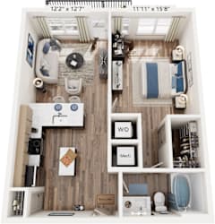 1 Bed 1 Bath floorplan at The River, Chester, VA