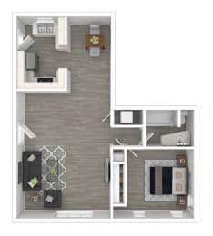 Sunset Barrington Gardens 1BR B floor plan  at Sunset Barrington Gardens, Los Angeles, CA