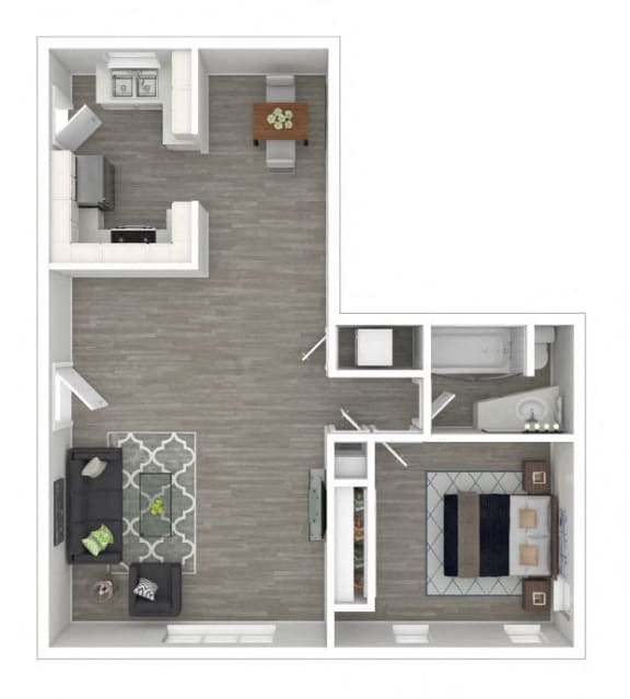Sunset Barrington Gardens 1BR B floor plan  at Sunset Barrington Gardens, Los Angeles, CA