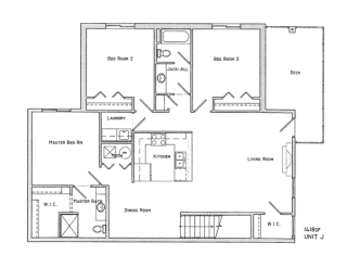 Rockbook three  bedroom two bathroom floor plan at Villas of Omaha at Butler Ridge