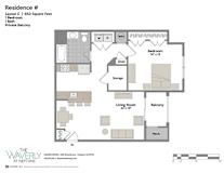 1 Bedroom 1 Bath Floor Plan at The Waverly at Neptune, Neptune, NJ
