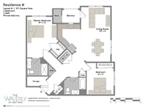 Layout N 2 Bed 2 Bath Floor Plan at The Waverly at Neptune, Neptune