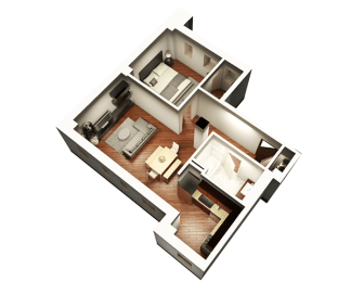 Berwyn Floor Plan at Somerset Place Apartments, Illinois
