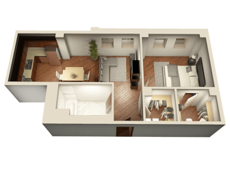 Halsted Floor Plan at Somerset Place Apartments, Chicago, Illinois