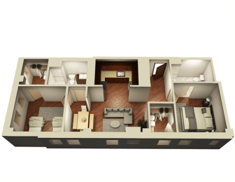 Belmont Floor Plan at Somerset Place Apartments, Illinois