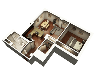 Lake Shore Floor Plan at Somerset Place Apartments, Chicago