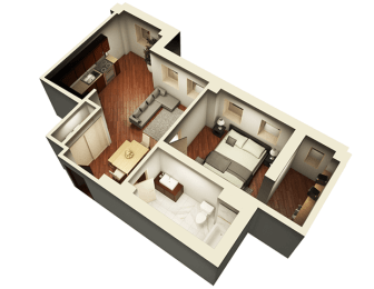 Sheridan Floor Plan at Somerset Place Apartments, Chicago, IL, 60640