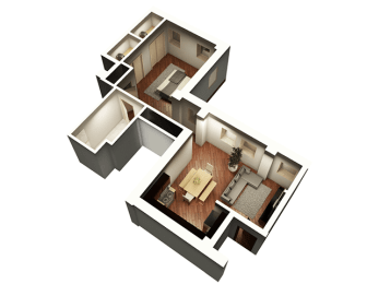 Ridge Floor Plan at Somerset Place Apartments, Chicago, IL, 60640