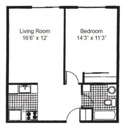  Floor Plan 1 Bedroom