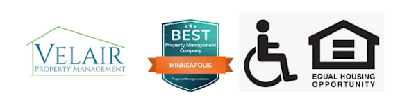 the logos for best property management and i am best and equal housing opportunity