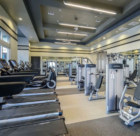 Professional Fitness Center at The Epic at Gateway Luxury Apartments in St. Pete, FL