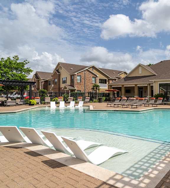 Shimmering pool at Grand Villas at Cinco Ranch, Katy, TX