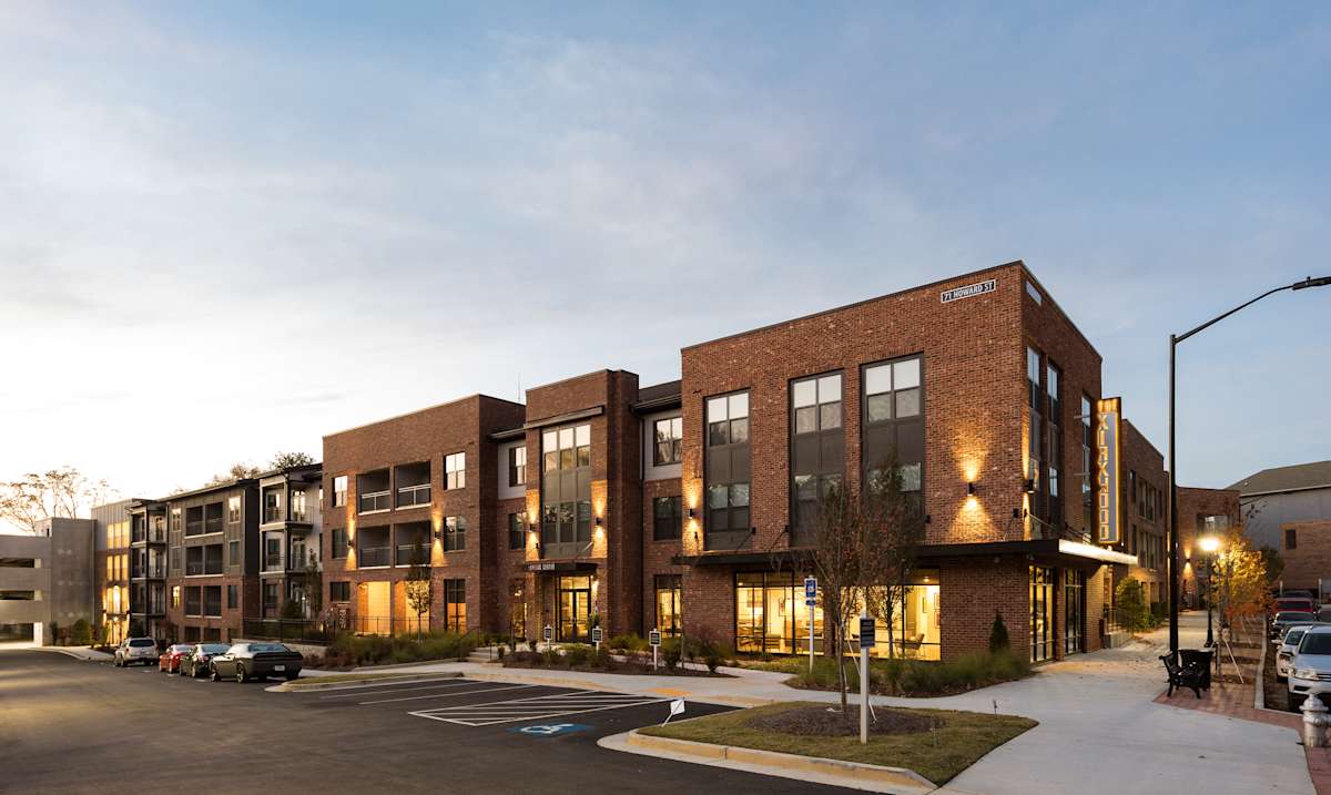 The Kirkwood Apartments exterior twilight photo - Atlanta, GA