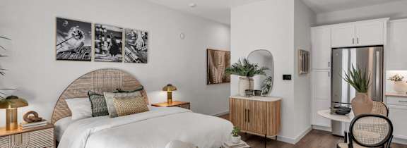a rendering of a living room with a couch and a coffee table at Casa Marti, Tampa