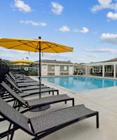Poolside seating area at The Ridge at Calhoun, Calhoun, 30701