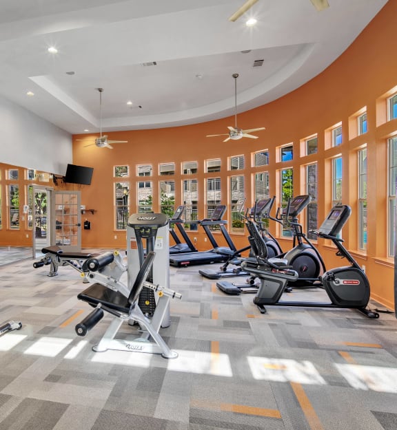 the gym with treadmills and weights at the resort at longboat key club