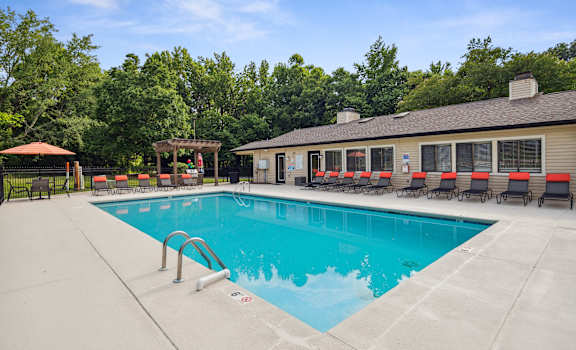the swimming pool at our apartments
