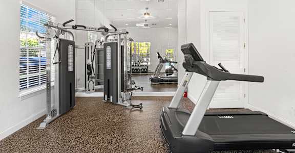 Kissimmee, FL Townhomes for Rent - Estates at Lake Cecile –A spacious gym with treadmills, elliptical machines, and other exercise equipment.