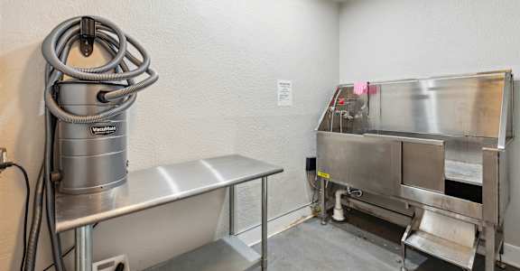 Our pet washing station is clean and ready to use