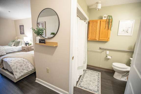 Bedroom With Bathroom at Spring Arbor of Wilson, North Carolina