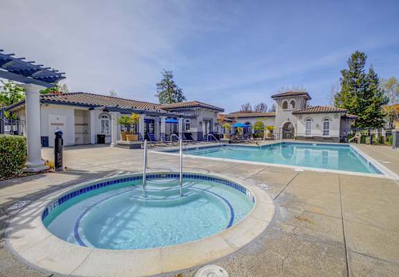 take a dip in the resort style pool at villas at houston levee west apartments