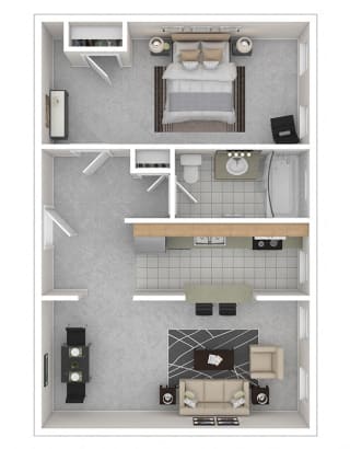 3221 Conn Ave Apartments 1A Floor Plan