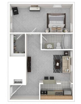 3221 Conn Ave Apartments 1D Floor Plan
