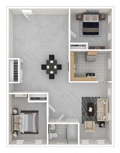 Floor Plan  3221 Conn Ave Apartments 2 Bedroom Floor Plan