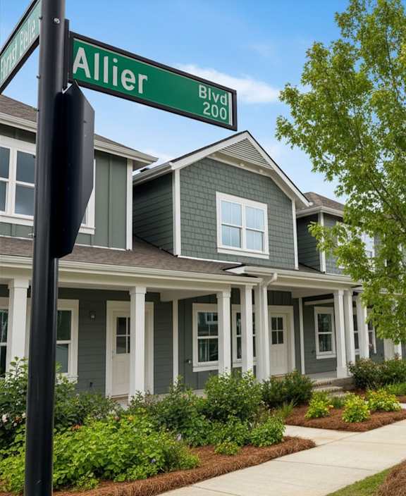 Row of houses at Allier Heartwood, Richmond Hill