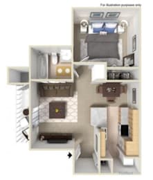  Floor Plan One Bedroom