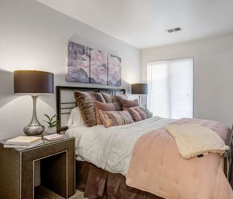 our apartments offer a spacious bedroom with a king sized bed