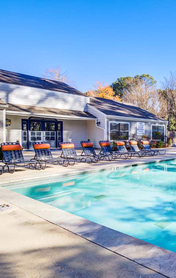 A house with a pool in front of it. at Westbury Creek, Augusta