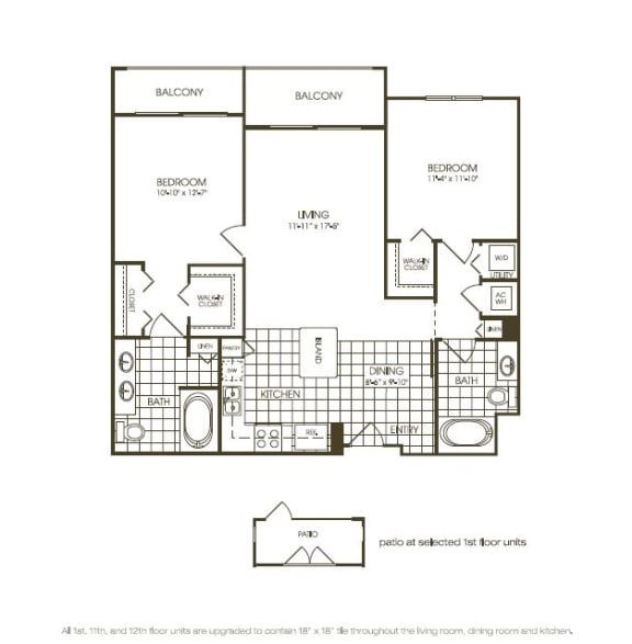 Celadon Floorplan Celadon Floorplan at One Plantation Apartments, Florida