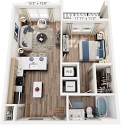 1 Bed One Bath floorplan at The River, Chester, VA