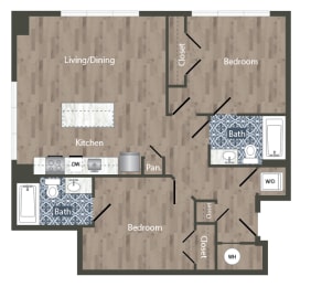 B6B Floor Plan at Park Kennedy, Washington