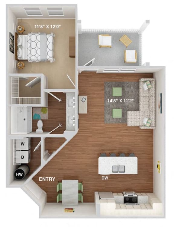 1 Bedroom Floor Plan