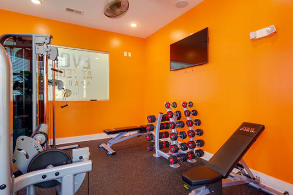 Fitness center at Evolve at Tega Cay in Fort Mill
