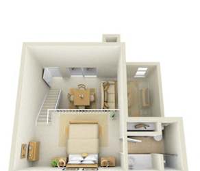 550 Square-Foot Studio Floor Plan at Lake in the Woods, Melbourne, Florida