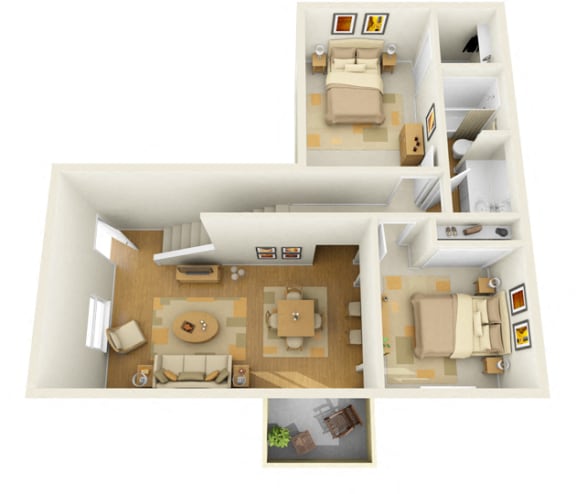 3 Bedroom B 2 Bathroom, 1251 Sq Ft Floor Plan at L'Estancia, Sarasota, FL, 34231