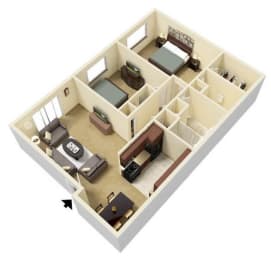 two bedroom apartment floor plan
