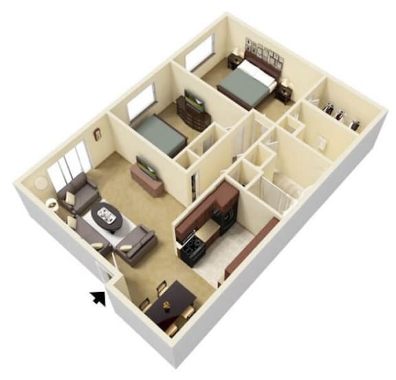 Floor Plan  two bedroom apartment floor plan