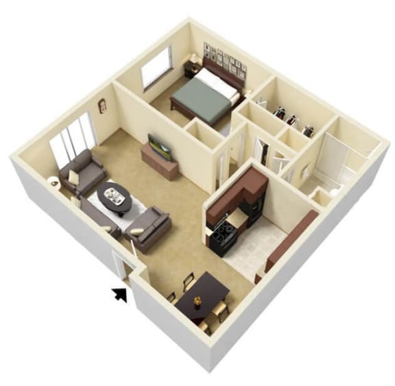 Floor Plan  one bedroom apartment in wichita ks floor plan