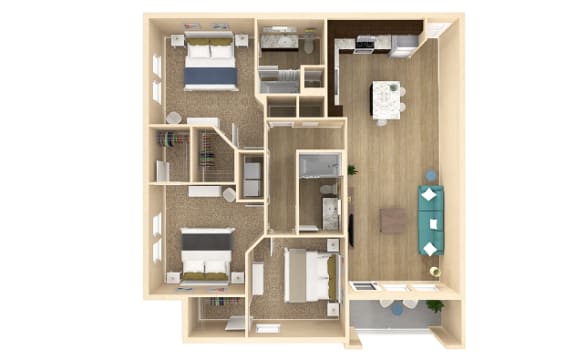 Vista Floor Plan with 1332 square feet at The Oasis at Cypress Woods, Fort Myers, FL, 33966