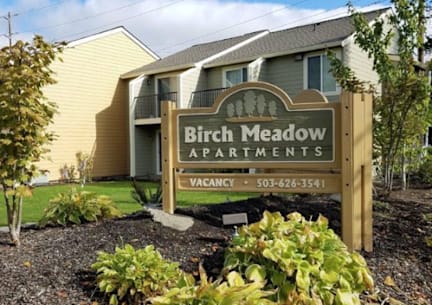 an image of the birch meadow apartments sign